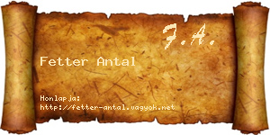 Fetter Antal névjegykártya